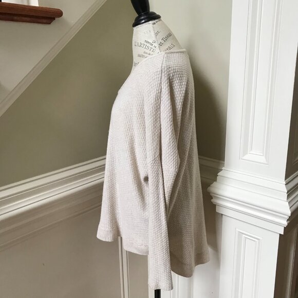 Anthropologie Charli Waffle Knit Sweater Womens Small Beige Cream Long Sleeve - Picture 7 of 11